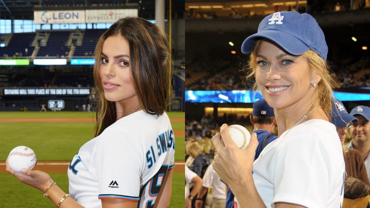 Kathy Ireland Brooks Nader and More 14 SI Swimsuit Models Who Threw the First Pitch at a Baseball Game