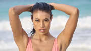 Ashley Callingbull was photographed by Yu Tsai in Dominican Republic. Swimsuit by HAUS OF PINKLEMONAID