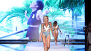  Shannon Burton walks the runway for Sports Illustrated Swimsuit Runway Show During Paraiso Miami Beach on July 16, 2022 in Miami Beach, Florida. 