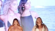 Michaela McGrady and Hunter McGrady walk the runway for Sports Illustrated Swimsuit Runway Show During Paraiso Miami Beach on July 16, 2022 in Miami Beach, Florida.