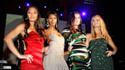 Jarah Mariano, Jessica White, Hilary Rhoda and Brooklyn Decker at the LAX Nightclub at the Luxor Resort & Casino during a launch party for the 2009 Sports Illustrated Swimsuit Issue February 12, 2009 in Las Vegas, Nevada.