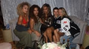 Jasmine Sanders, Leyna Bloom, Tyra Banks, Brooks Nader and Camille Kostek.