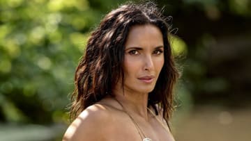 Padma Lakshmi was photographed by Yu Tsai in Dominica. Swimsuit by Toxic Sadie Swimwear.