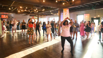 Camp Kim attendees learning Tik Tok dances