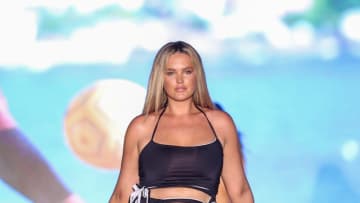 Georgina Burke walks the runway for Sports Illustrated Swimsuit Runway Show During Paraiso Miami Beach on July 16, 2022 in Miami Beach, Florida. 