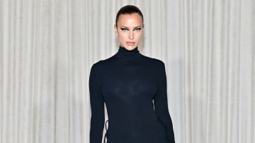 Irina Shayk attends a celebration of the Lola bag, hosted by Burberry & Riccardo Tisci on April 20, 2022 in Los Angeles, California. 