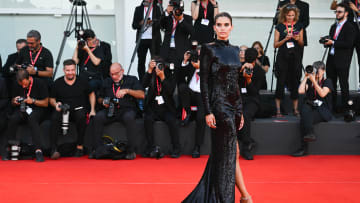 Sara Sampaio  attends "The Son" red carpet at the 79th Venice International Film Festival on September 07, 2022 in Venice, Italy. 