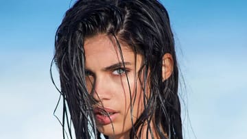 Sara Sampaio was photographed by Ben Watts on the Jersey Shore.