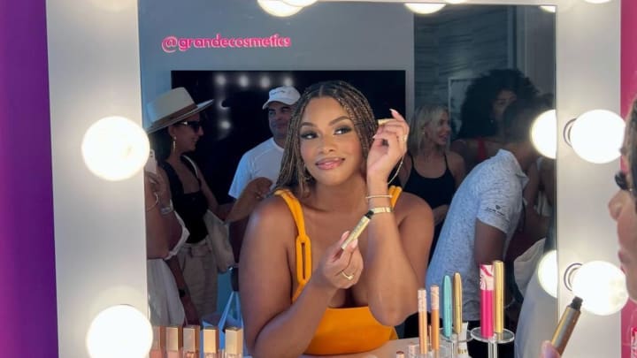 Kamie Crawford at the Grande Cosmetics activation.