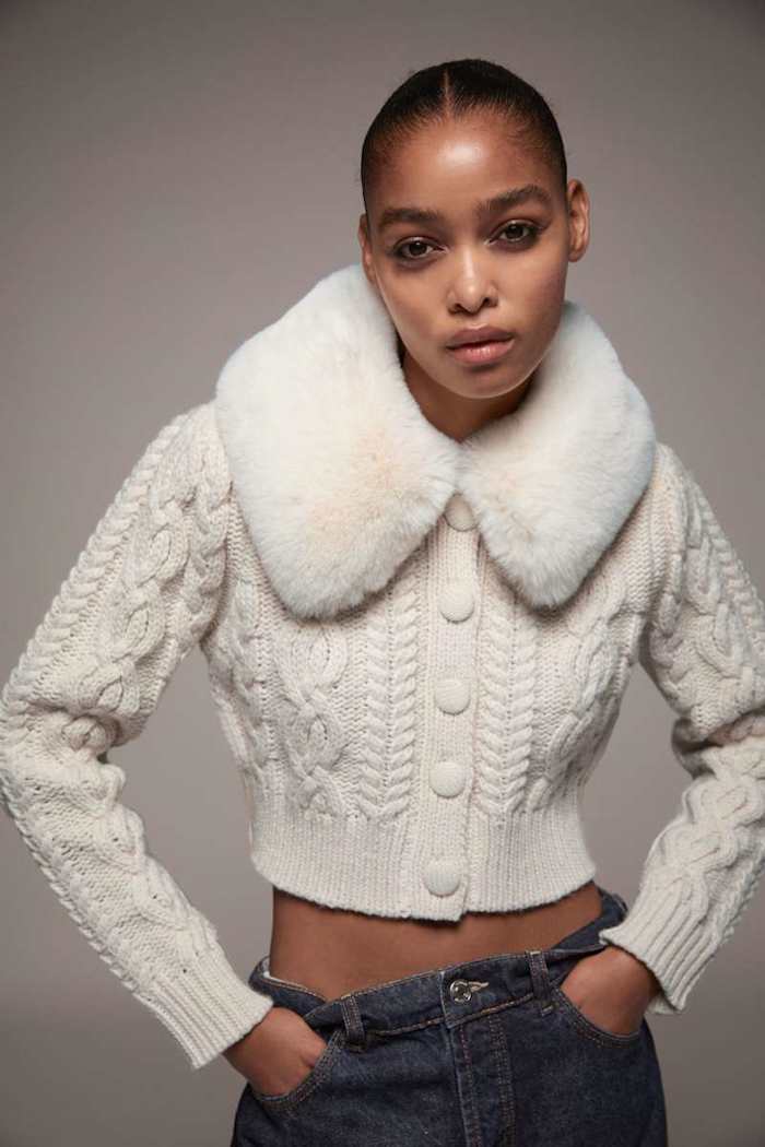 Zara faux fur cardigan