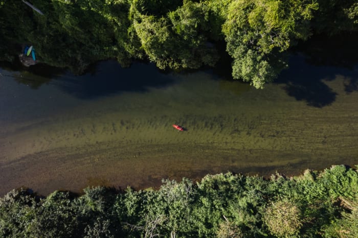Kayak at sleeping giant belize