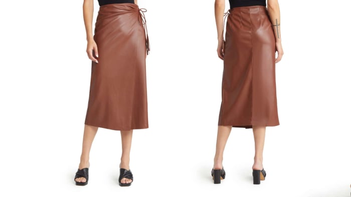 Nordstrom - Mother It's A Wrap Faux Leather Skirt