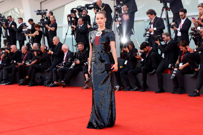 Barbara Palvin attends the "White Noise" and opening ceremony red carpet at the 79th Venice International Film Festival on August 31, 2022 in Venice, Italy. 