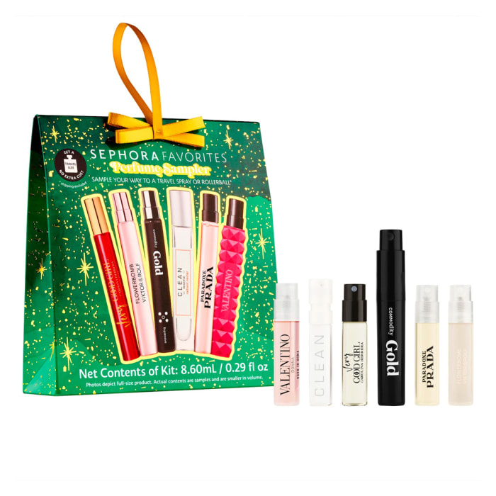 One of the best perfume gift sets for women who love all things beauty, the Sephora Favorites Travel Spray Perfume Discovery Set available now at Sephora