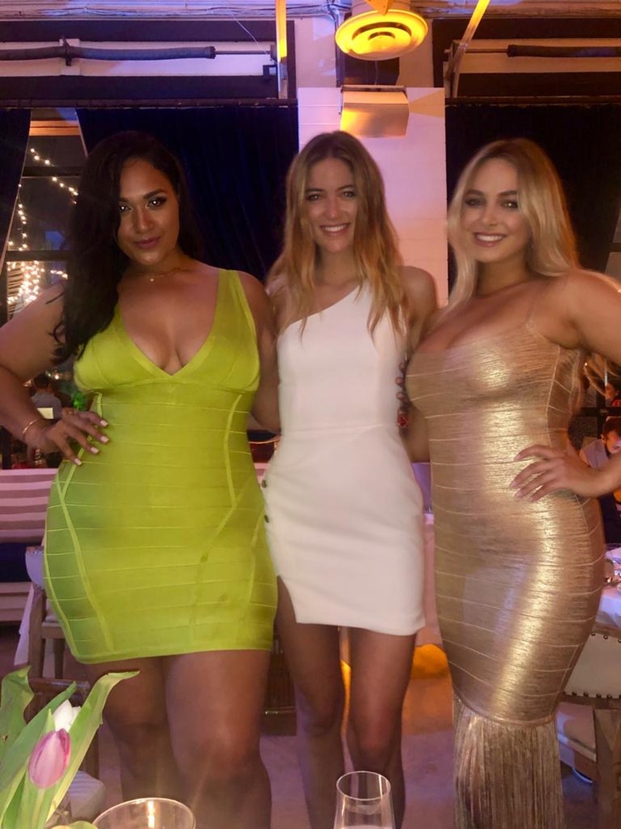 Margot Zamet (center) along with 2019 Model Search finalists Veronica Pomee (left) and Raine Michaels (right) at the launch of the 2019 magazine in Miami.