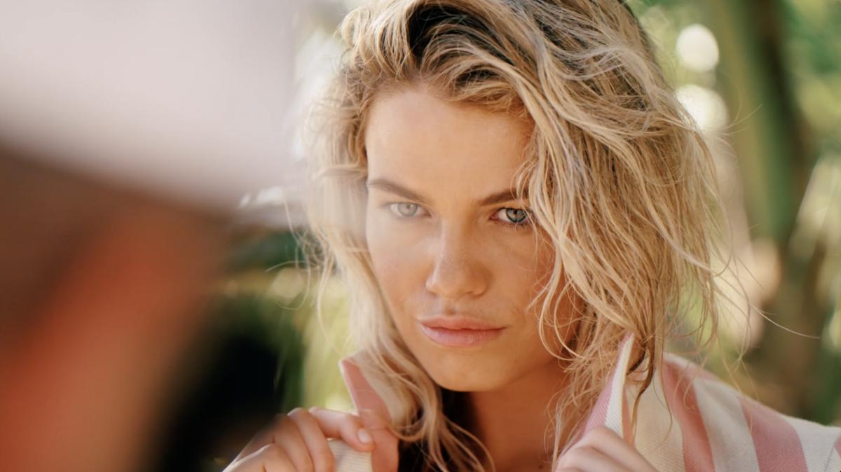 A still from Hailey Clauson's 2022 SI Swimsuit profile video.