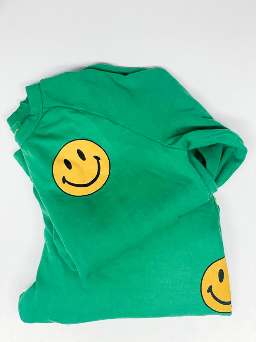 Shop clothing by Aviator Nation: Small Smiley Crewneck Sweatshirt ($165), Smiley 2 Sweatpant ($148)