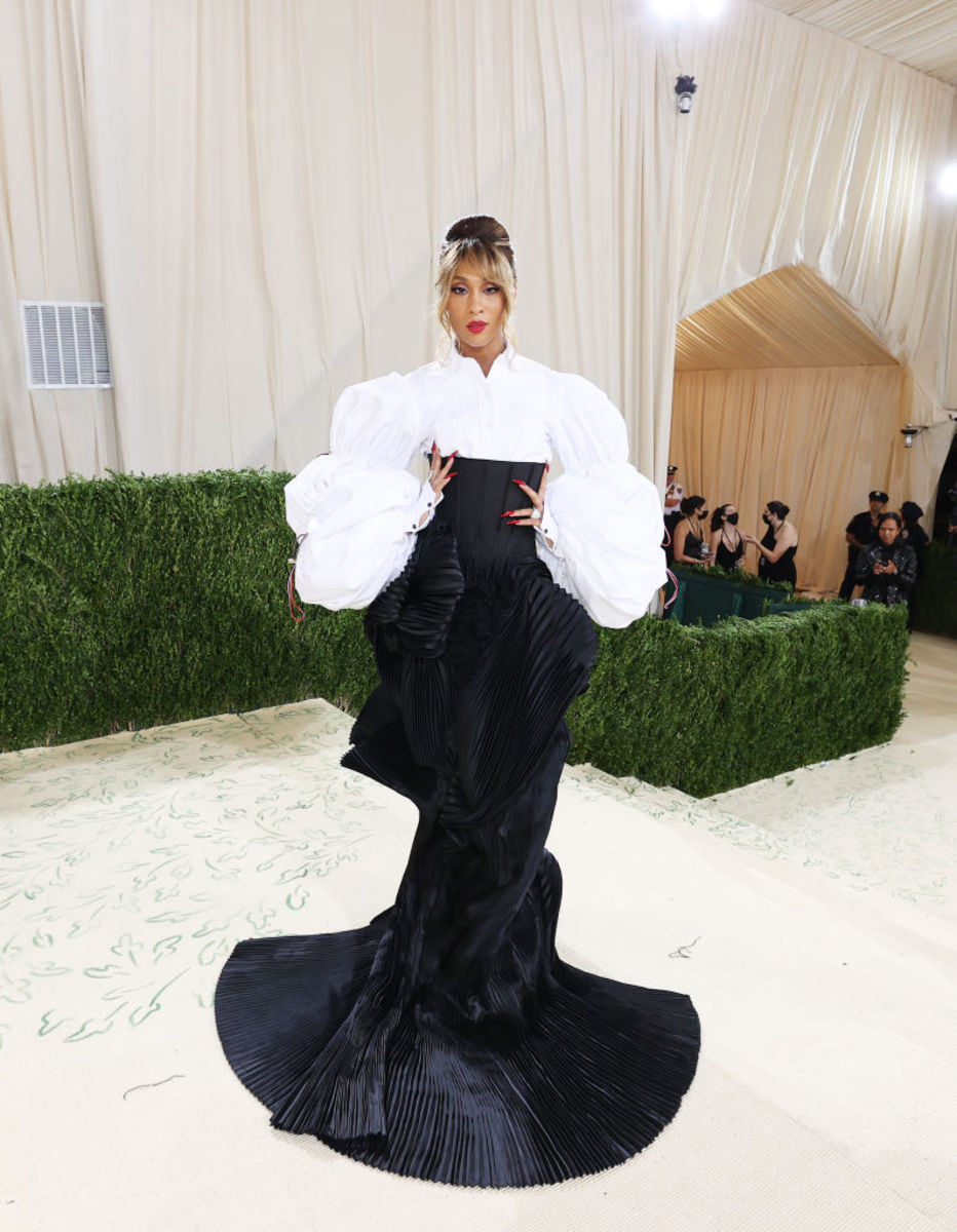 MJ Rodriguez in Thom Browne. Photograph by Cindy Ord/Getty Images