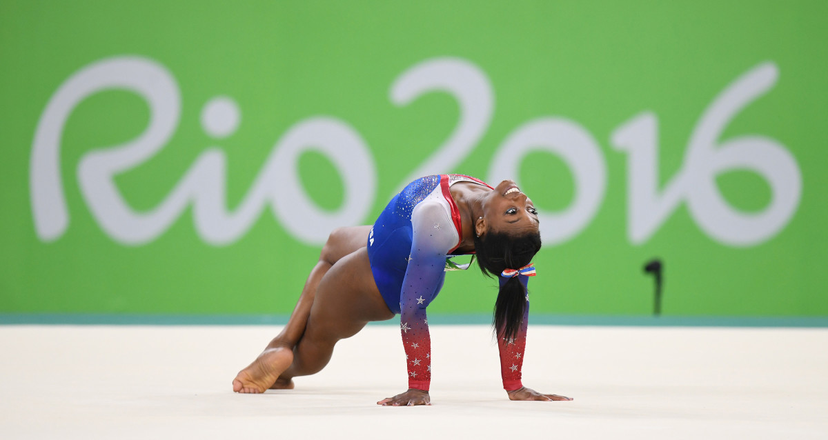 U.S. gymnast Simone Biles delivers a gold-medal performance in the Individual Women's Floor Exercise final at Rio Olympic Arena in Rio de Janeiro, Brazil.