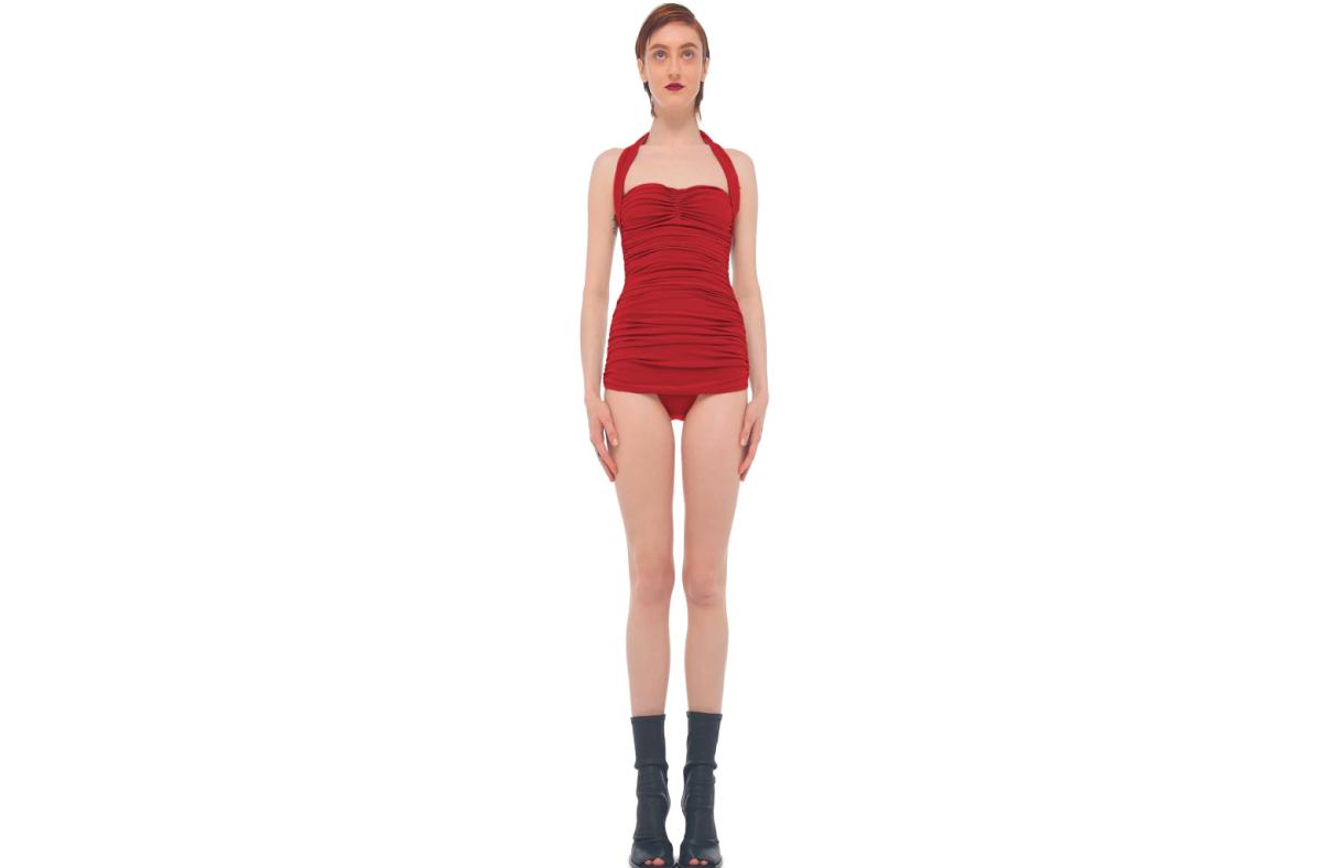 Red Norma Kamali One-piece Swimsuit