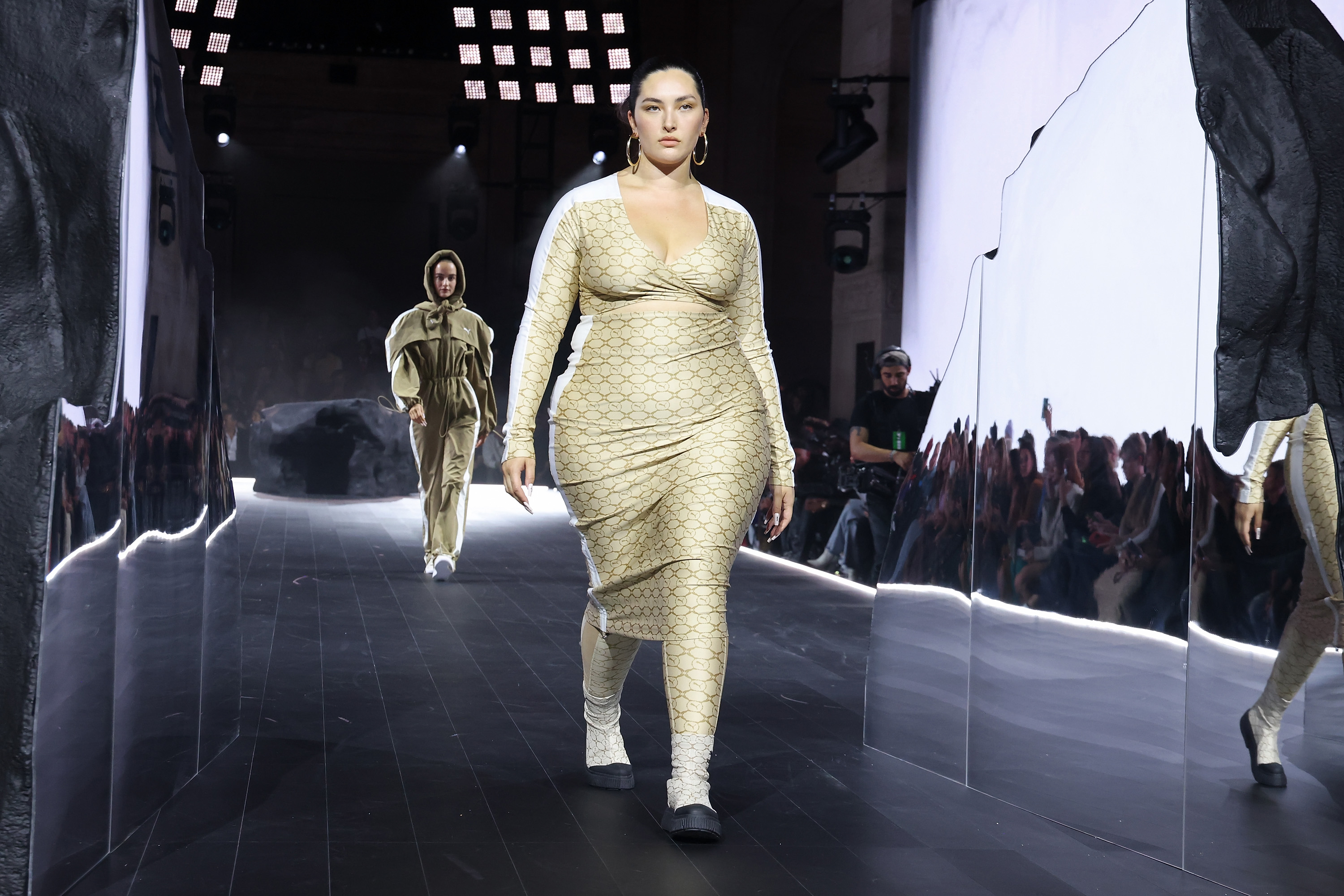Yumi Nu walks the runway during the PUMA presents Futrograde fashion show during New York Fashion Week at Cipriani 25 Broadway