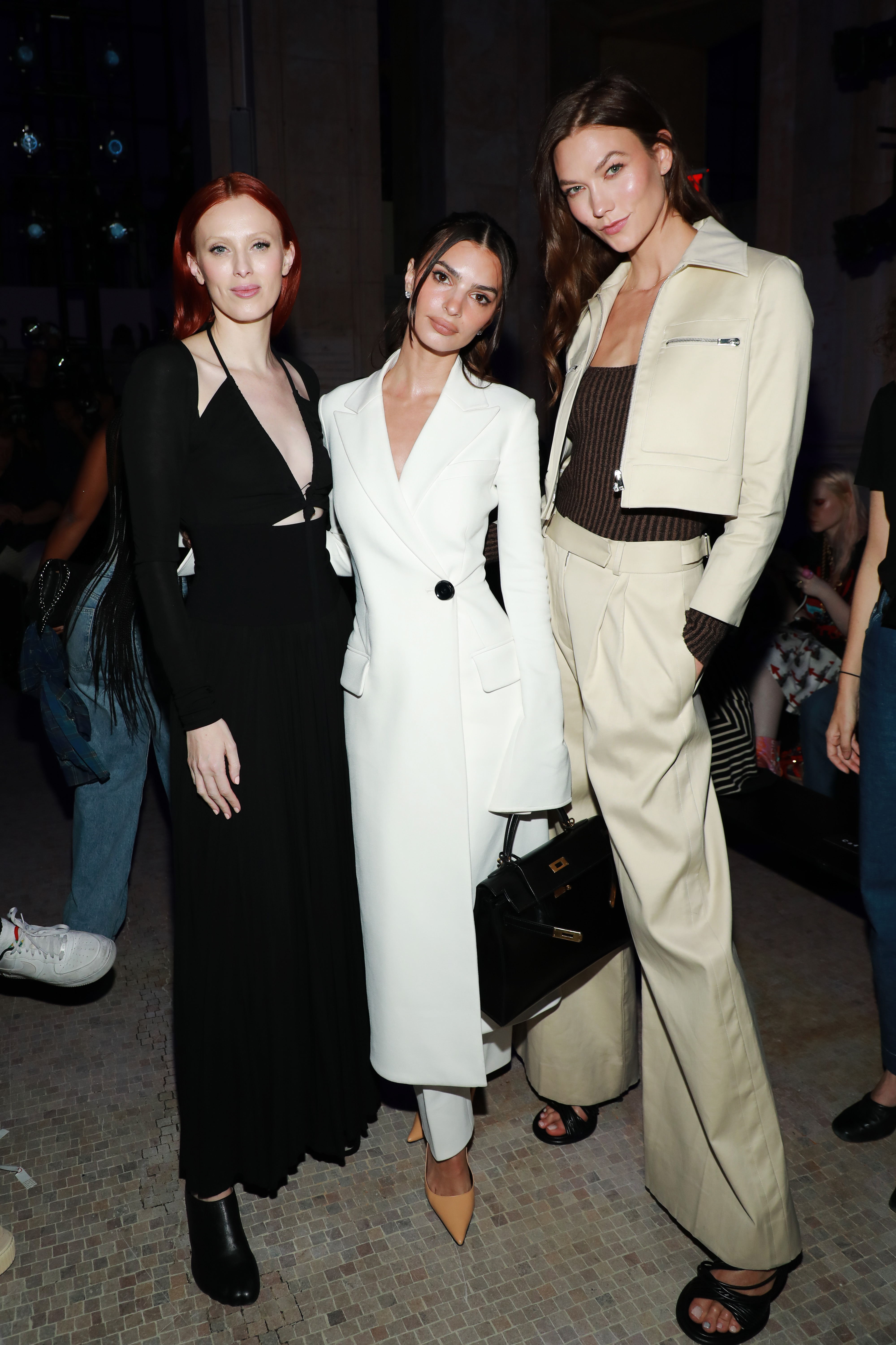 Karen Elson, Emily Ratajkowski, Karlie Kloss attend the Proenza Schouler fashion show during September 2022 New York Fashion Week: The Shows at Hall Des Lumieres on September 09, 2022 in New York City.