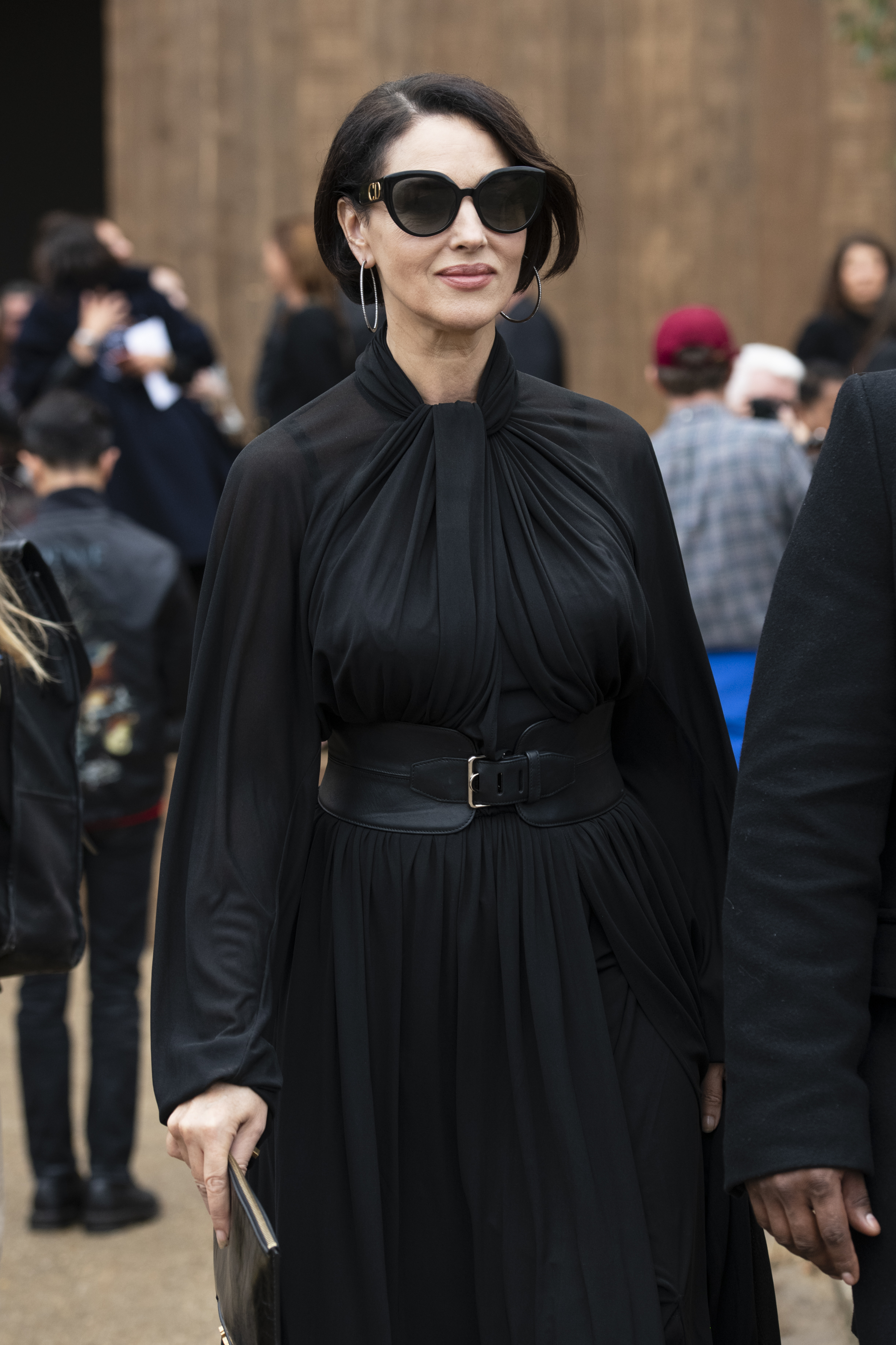 Actress Monica Bellucci wears Dior in Paris. 
