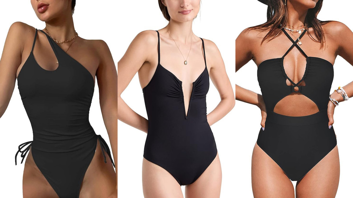 CUPSHE Women's One Piece Swimsuit Plunge Neckline Cutout Criss Cross  Bathing Suit