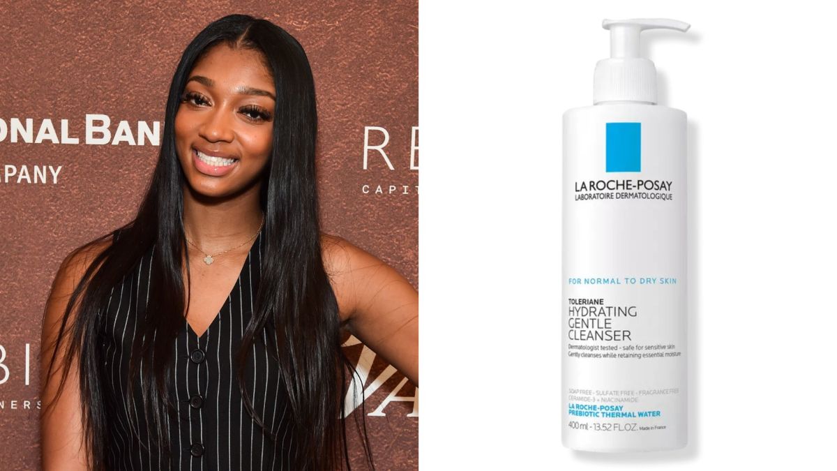 Angel Reese and La Roche-Posay face cleanser.