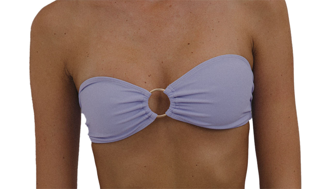 Solid O-Ring Bandeau Bikini Top