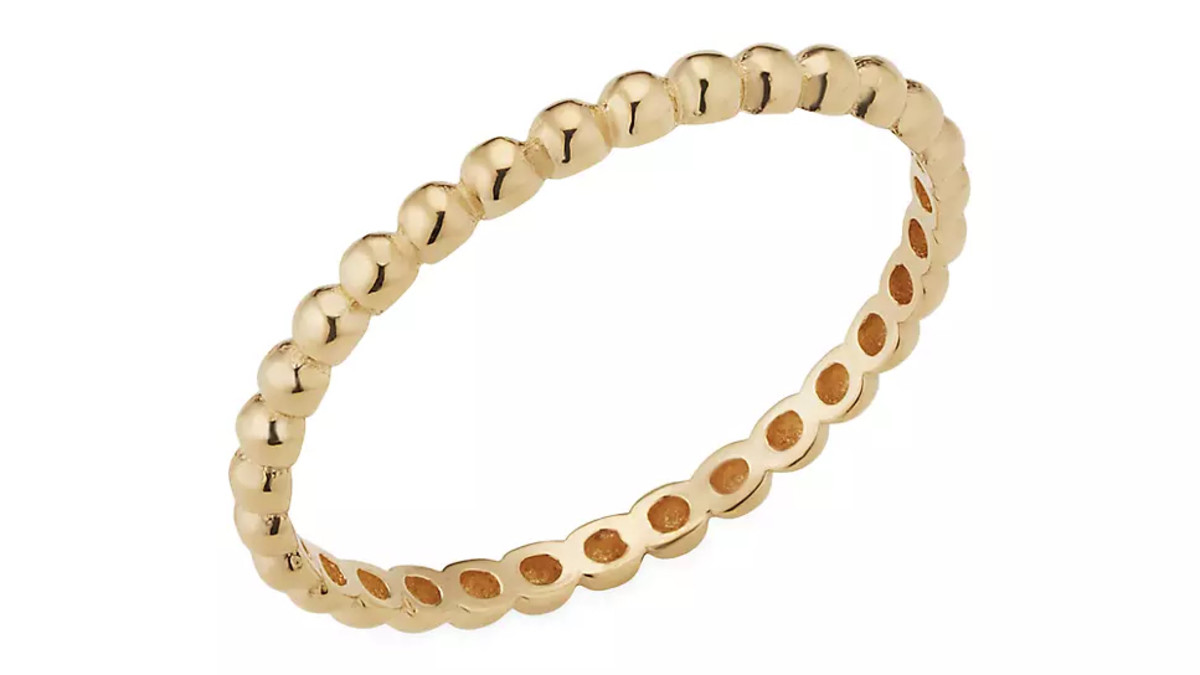 One of The Best Jewelry Gifts for the 2023 Holiday Season Ring Edition, the Oradina 14K Yellow Gold Have a Ball Stack Ring available now at Saks Fifth Avenue